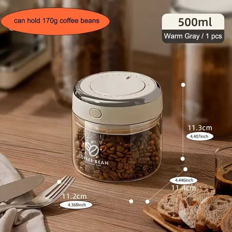 Bocaux de stockage hermétiques sous vide pour grains de café, avec valve de respiration, anti-humidi