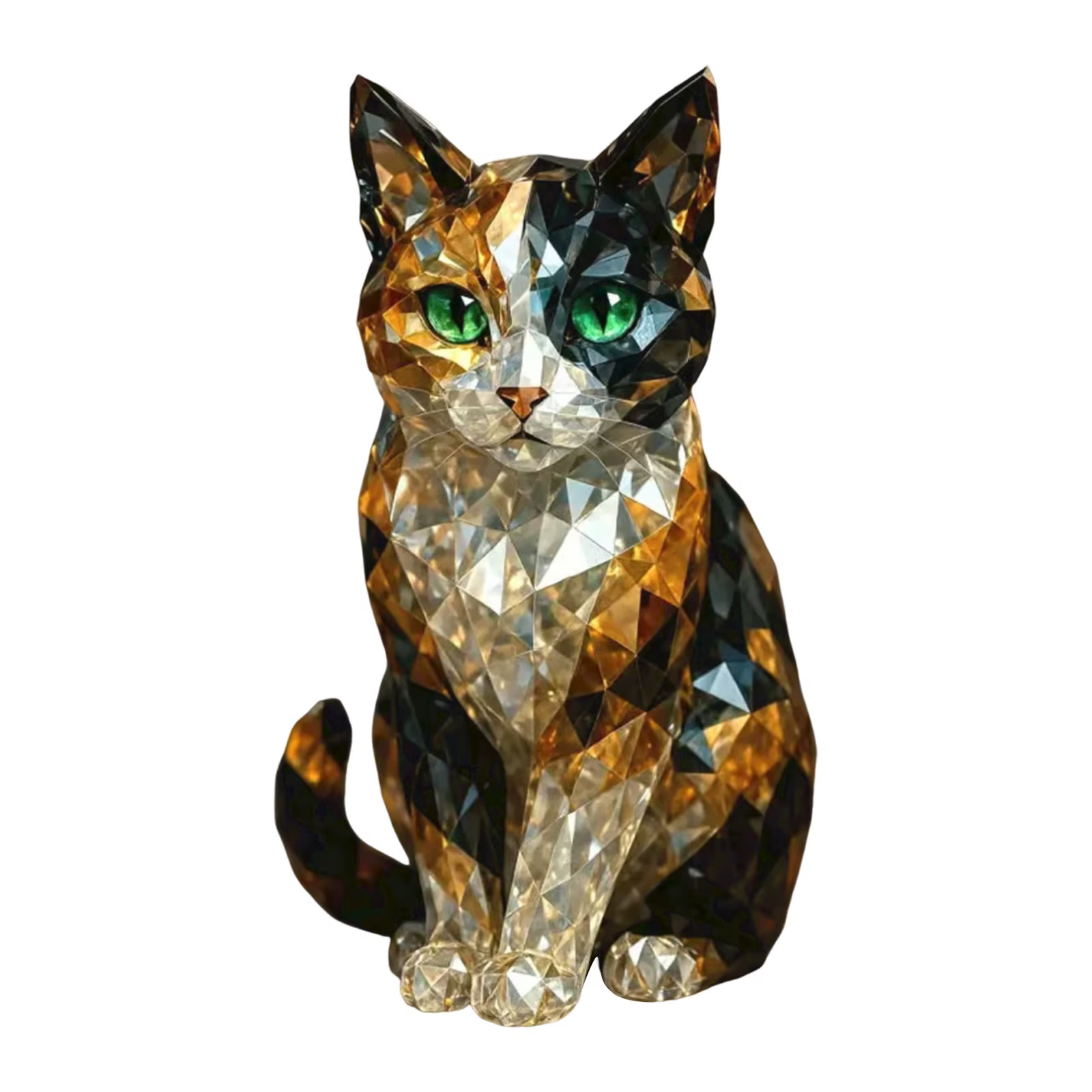 Présentoir de Bar, pièce d'art, fausse Sculpture d'animal en cristal, Figurine de chat en verre tran