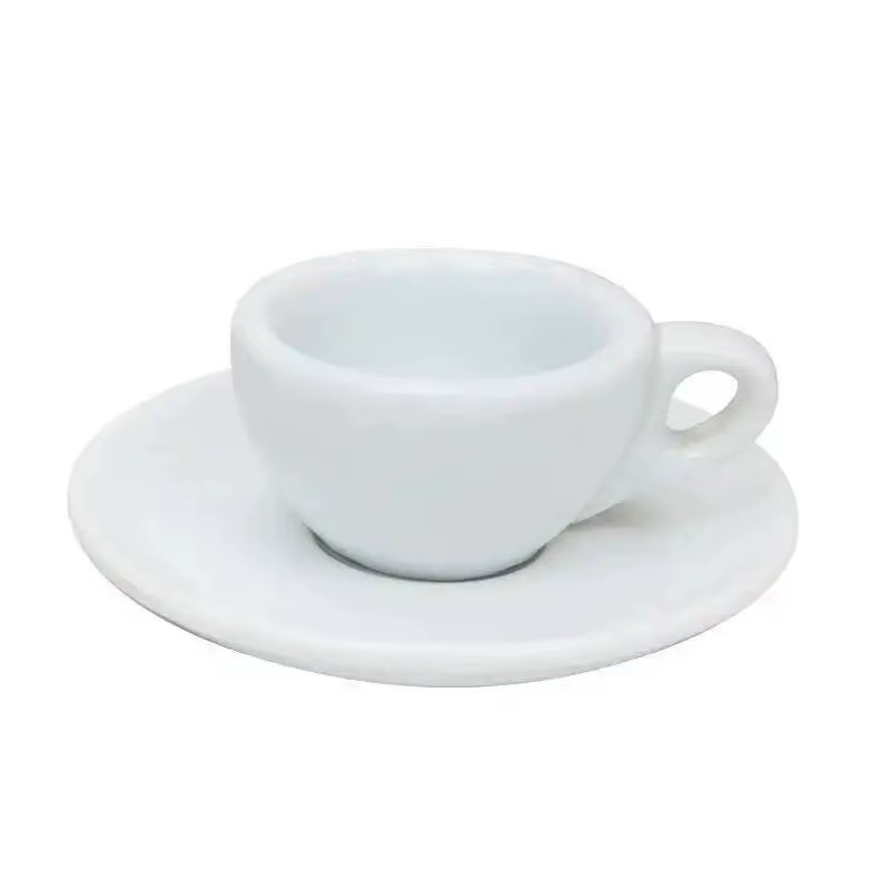 Tasse à café en céramique à bouche ronde épaissie, expresso blanc, concentré de café italien, optiqu