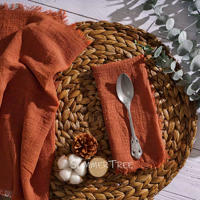 Grands serviettes en gaze de coton 41cm, serviettes à thé en mousseline, pour dîner, tissu rétro, dé