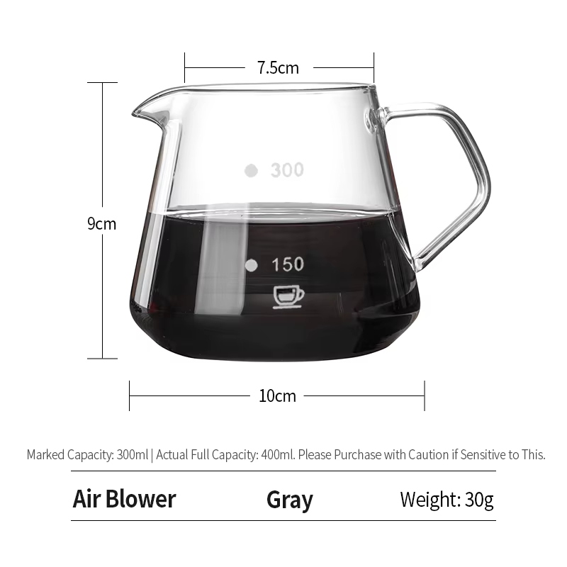 OANKR – serveur à café transparent de 400ml, verseur manuel sur le café et le thé, verre résistant à