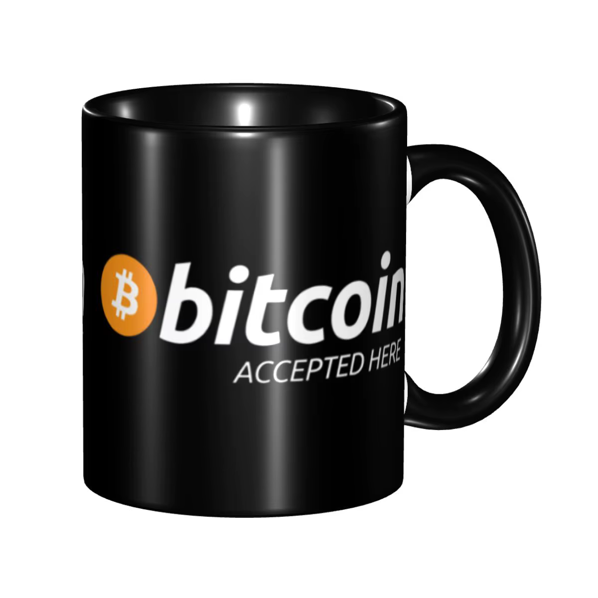 Bitcoin accepté ici tasse à café bricolage personnalisé en céramique thé lait tasse
