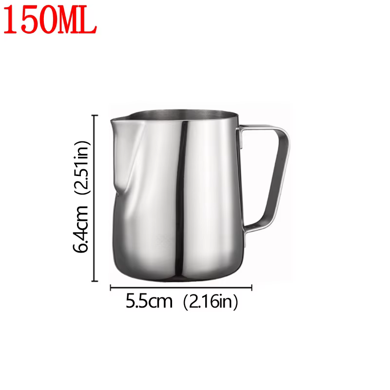 Pichet à mousse de lait et de café, 150/350ML, en acier inoxydable 304, échelle précise, haute quali