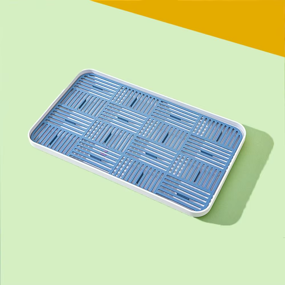 Égouttoir à vaisselle détachable à double couche avec grille de drainage, design facile à nettoyer,