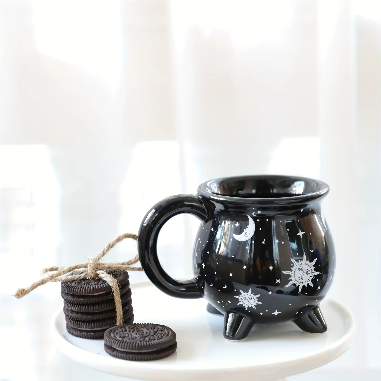 350 ml/11.8 oz soleil lune étoiles tasse à café Divination brassage en forme de tasse à café en céra