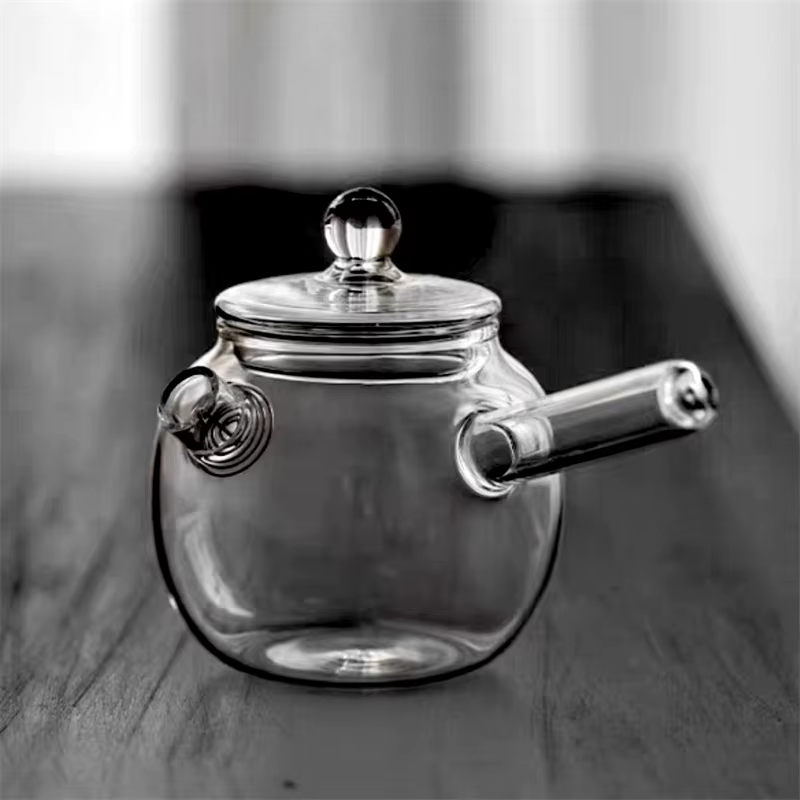 Théière en verre de style japonais avec filtre, théière à boire une hypothèque, petit service à thé 