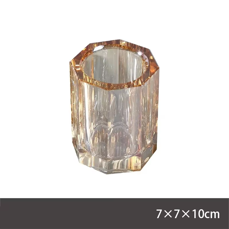 Ensemble d'accessoires de décoration en verre de cristal, tasse en verre de luxe légère, porte-bross