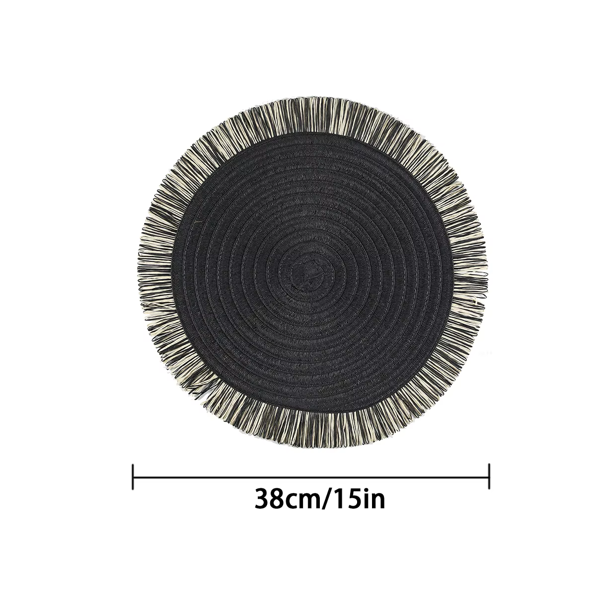 Ensemble de 6 sets de table ronds pour table à manger, tapis de table circulaire décoratif Boho tiss
