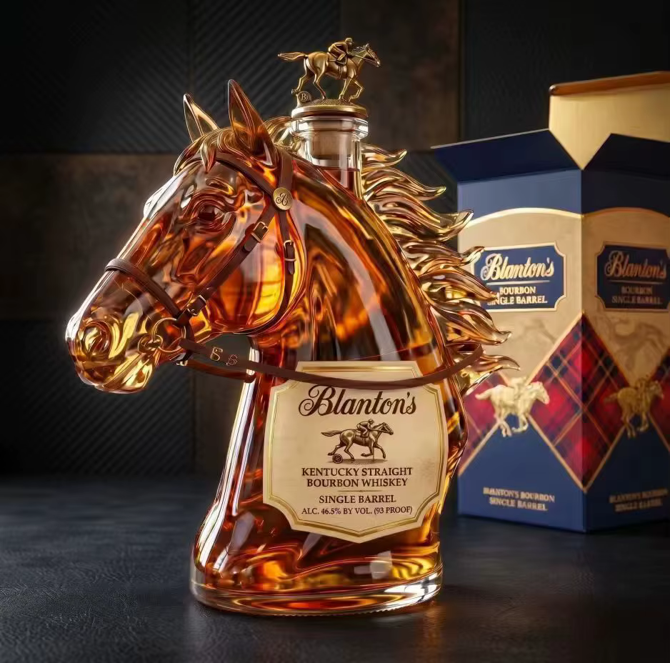 Carafe à whisky en verre en forme de cheval Blanton's, bouteille de bourbon créative, décoration de 