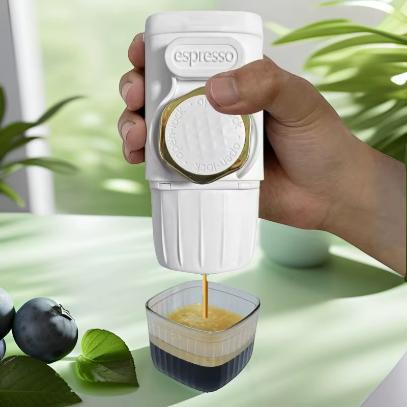 Machine à café portable à pression manuelle, pour capsules italiennes et café en poudre, idéale pour