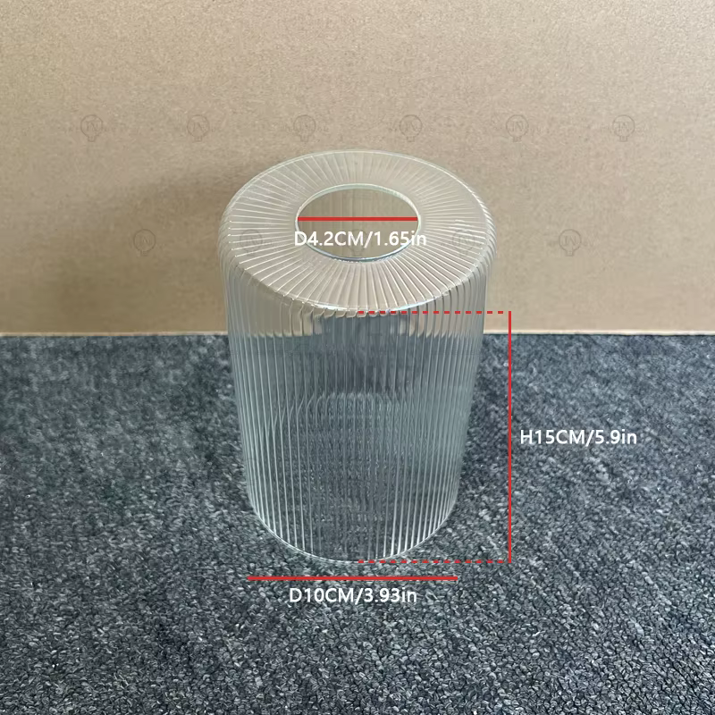 Abat-jour cylindrique en verre transparent/ambre/gris fumée E27/E26 remplace les lampes suspendues,
