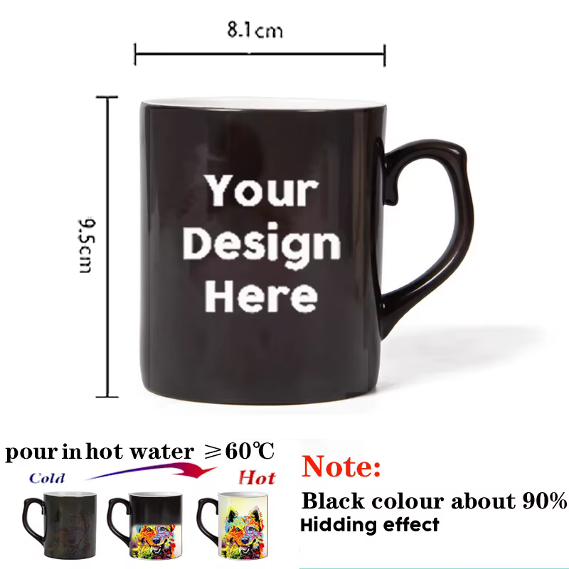 Tasses magiques personnalisées, tasse à couleur changeante, activée par la chaleur, n'importe quelle