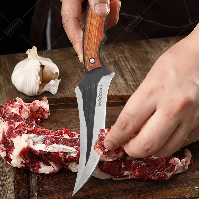 WXCOO couteau de cuisine forgé à la main couteau à couperet à viande multifonctionnel pour désosser 