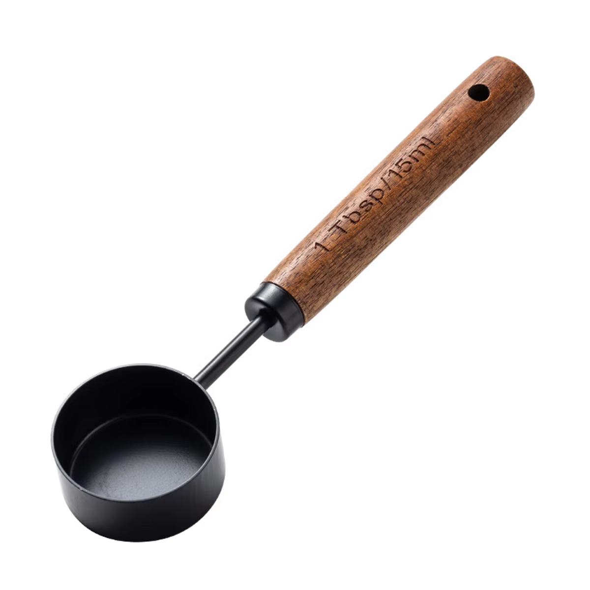 1 cuillère à café en bois de noyer; petite cuillère vintage pour peser et mesurer la poudre de café;