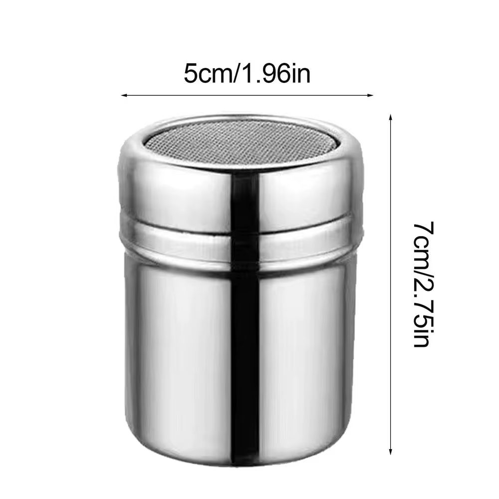 Shaker à chocolat en acier inoxydable, farine de cacao, tamis à café, kit en acier, filtre de cuisin