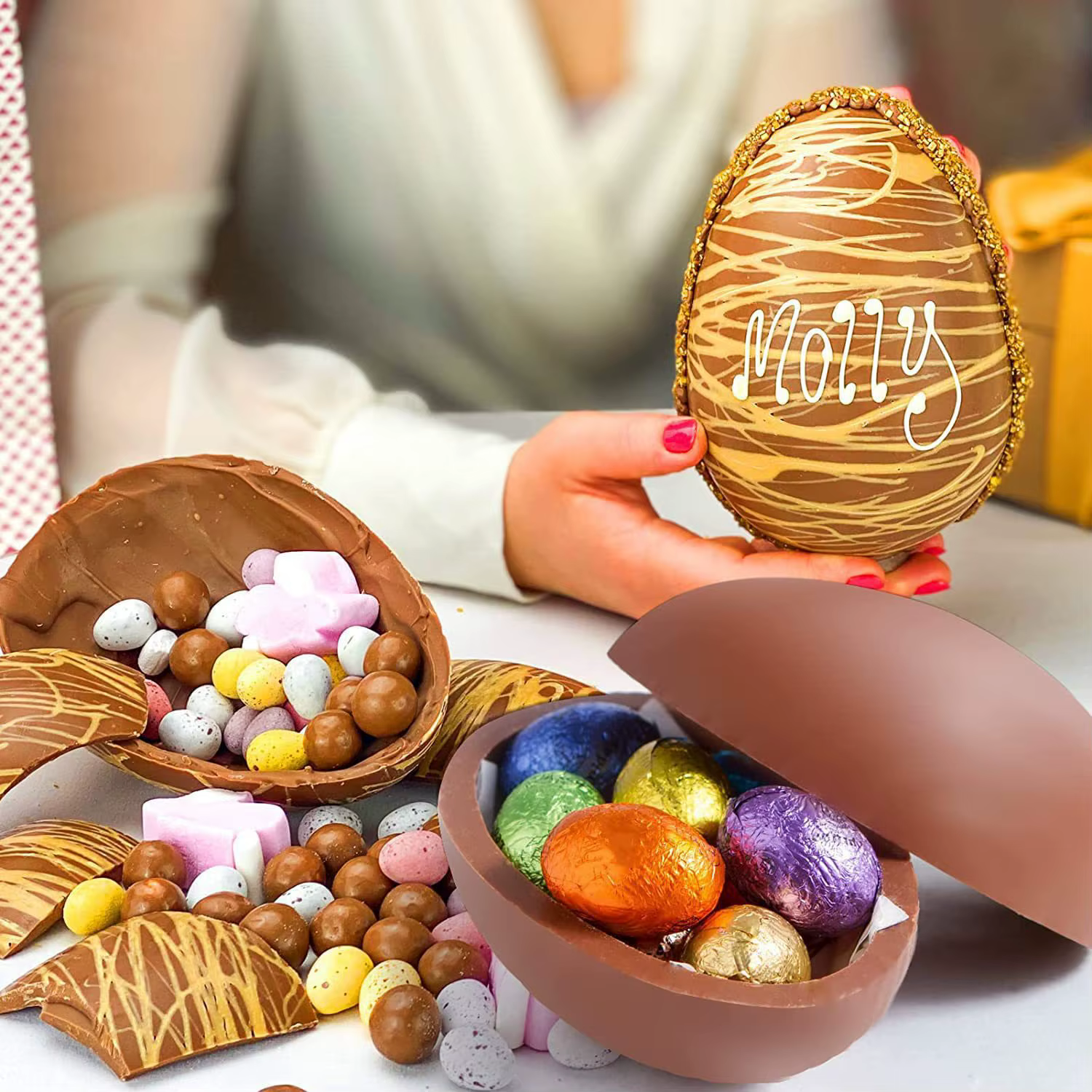 Moule à gâteau en silicone en forme de demi-sphère pour œufs de pâques, zone de cuisson faite maison