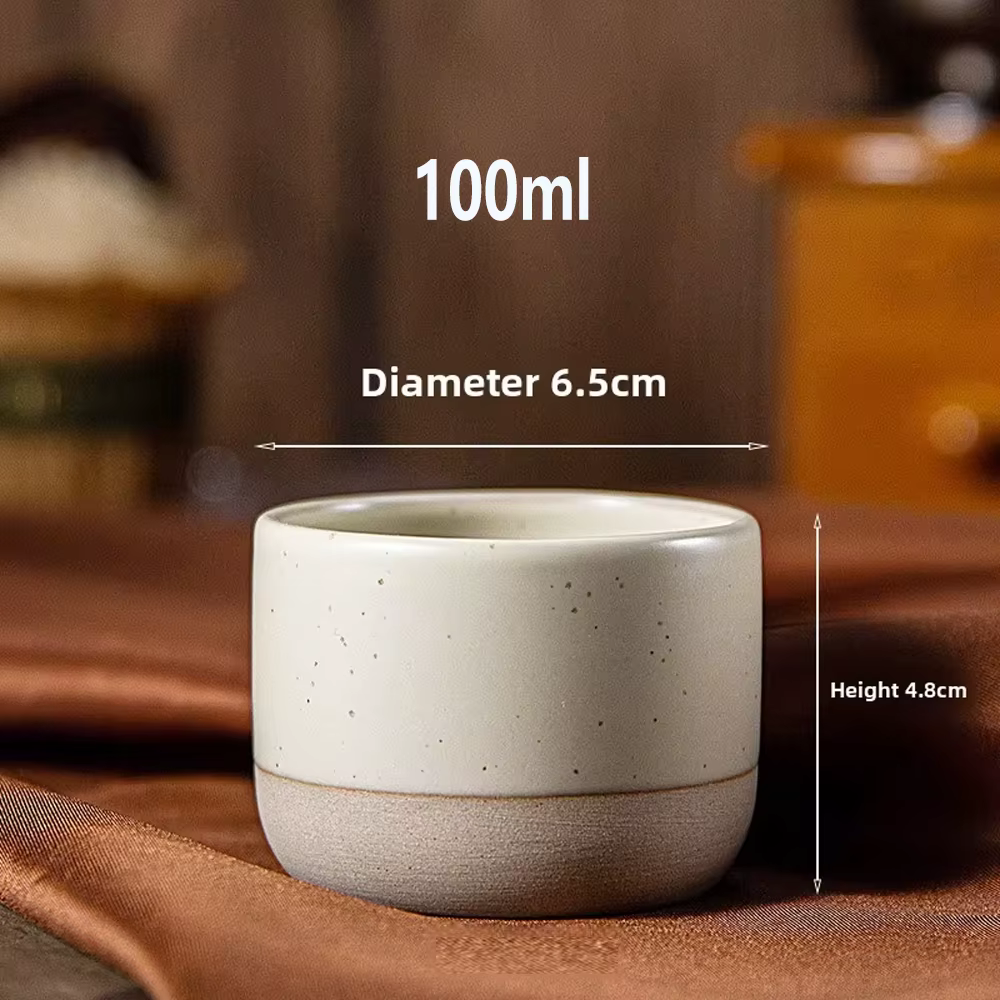 Tasse à café en céramique ronde japonaise faite à la main, facile à nettoyer, sans BPA, adaptée au c