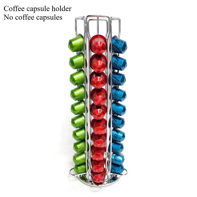Support de dosettes de café Nespresso, 60 dosettes, rotatif à 360 degrés, support de stockage de cap
