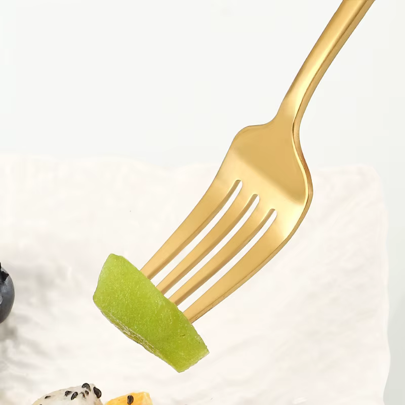 8/12/16 pièces en acier inoxydable or vaisselle fourchette à dîner fourchette à fruits fourchette à