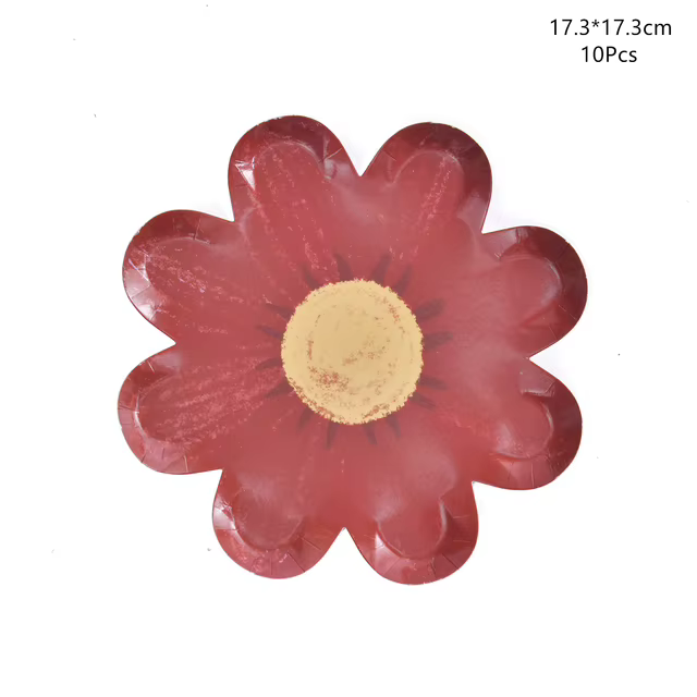 Assiette en papier jetable marguerite, gâteau de pique-nique, assiette à fleurs, fournitures de déco