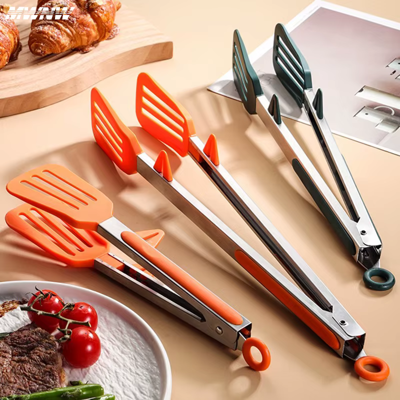 Clip alimentaire en Silicone, 9 pouces, vert Orange, avec support, pour la cuisine, résistant aux ha