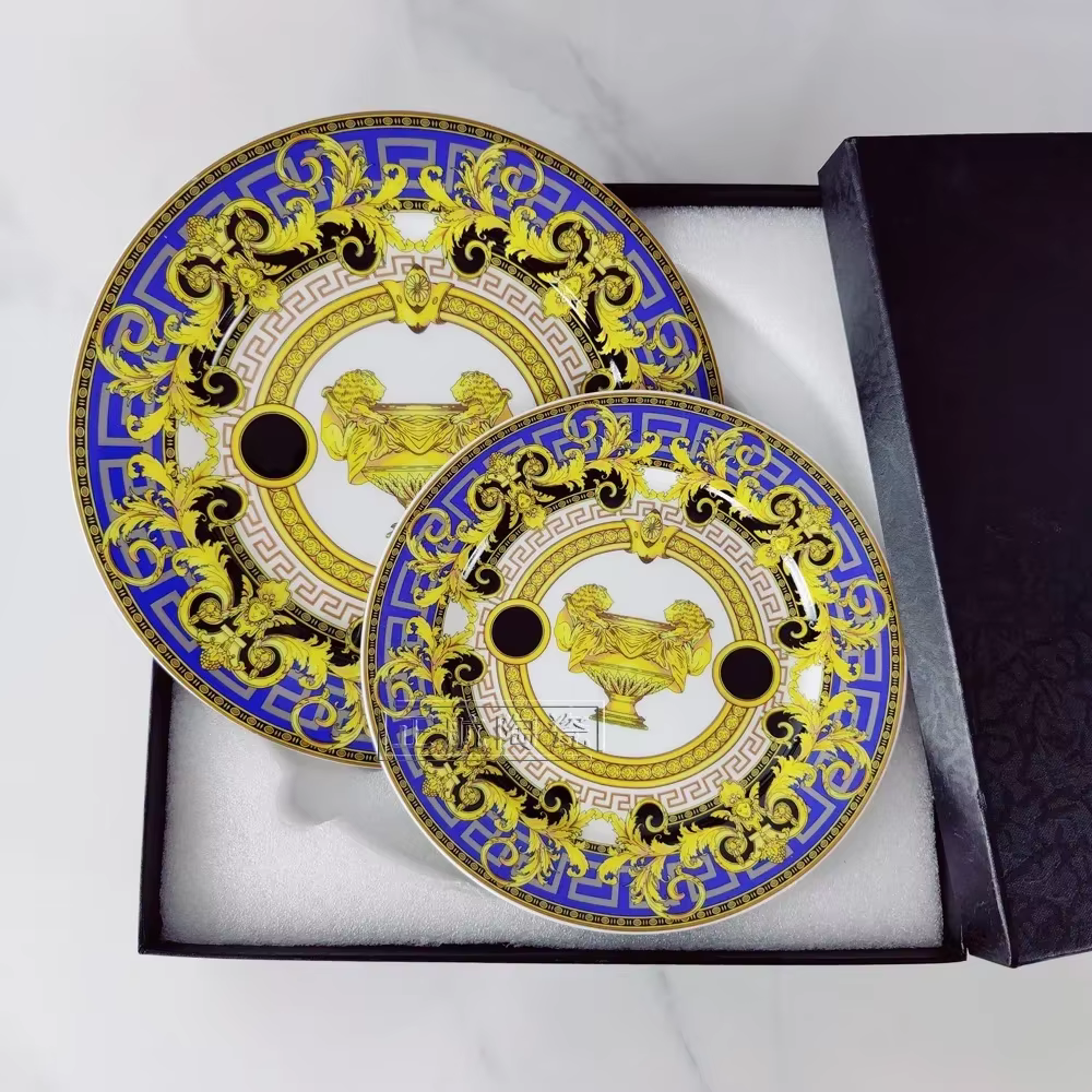 Assiette à dîner en céramique Vintage 8 pouces 10 pouces, os créatif de porcelaine, Steak occidental