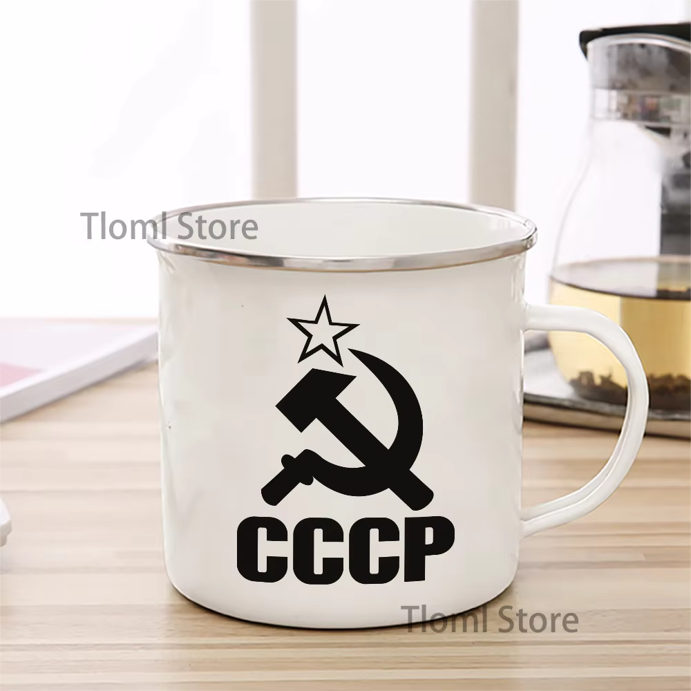 Tasse à café émaillée CCCP, 11 oz, en céramique, pour café, thé, chocolat, avec poignée, tasse à boi