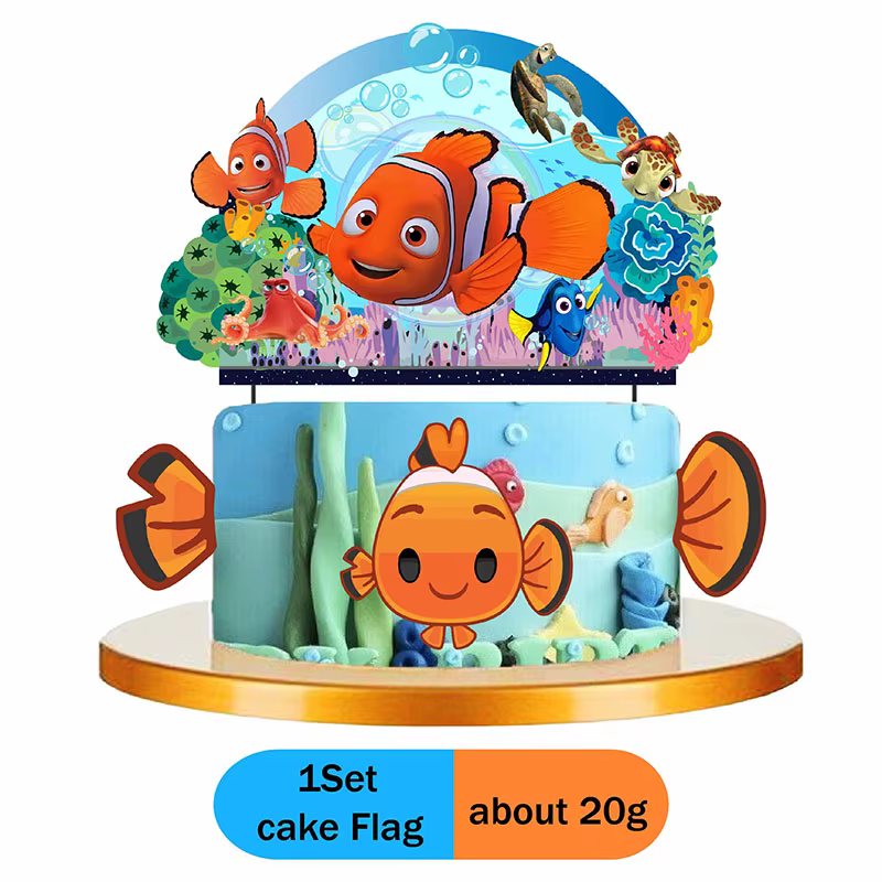 Nemo thème mignon fête Supplie papier tasse assiette en papier vaisselle tourbillons Chliden joyeux