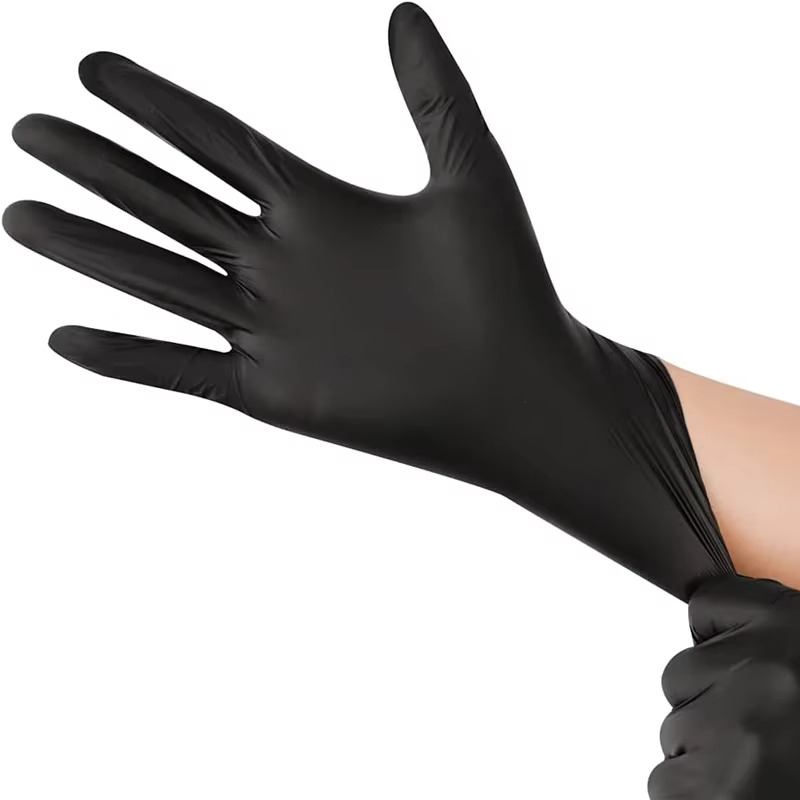 Gants jetables en Nitrile noir, pour le travail, sans Latex, pour le nettoyage de la maison, tatouag