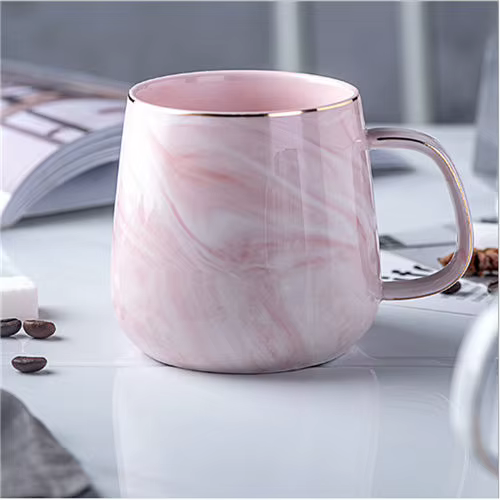 Tasses en céramique créatives, tasse à café en marbre rose, cadeau pour amoureux, tasses en porcelai