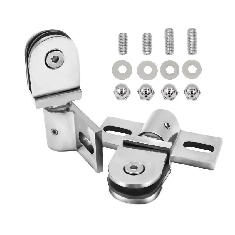 Clip/Attache/Charnière pour porte de salle de bain en verre, axe de porte rotatif, alliage de zinc e