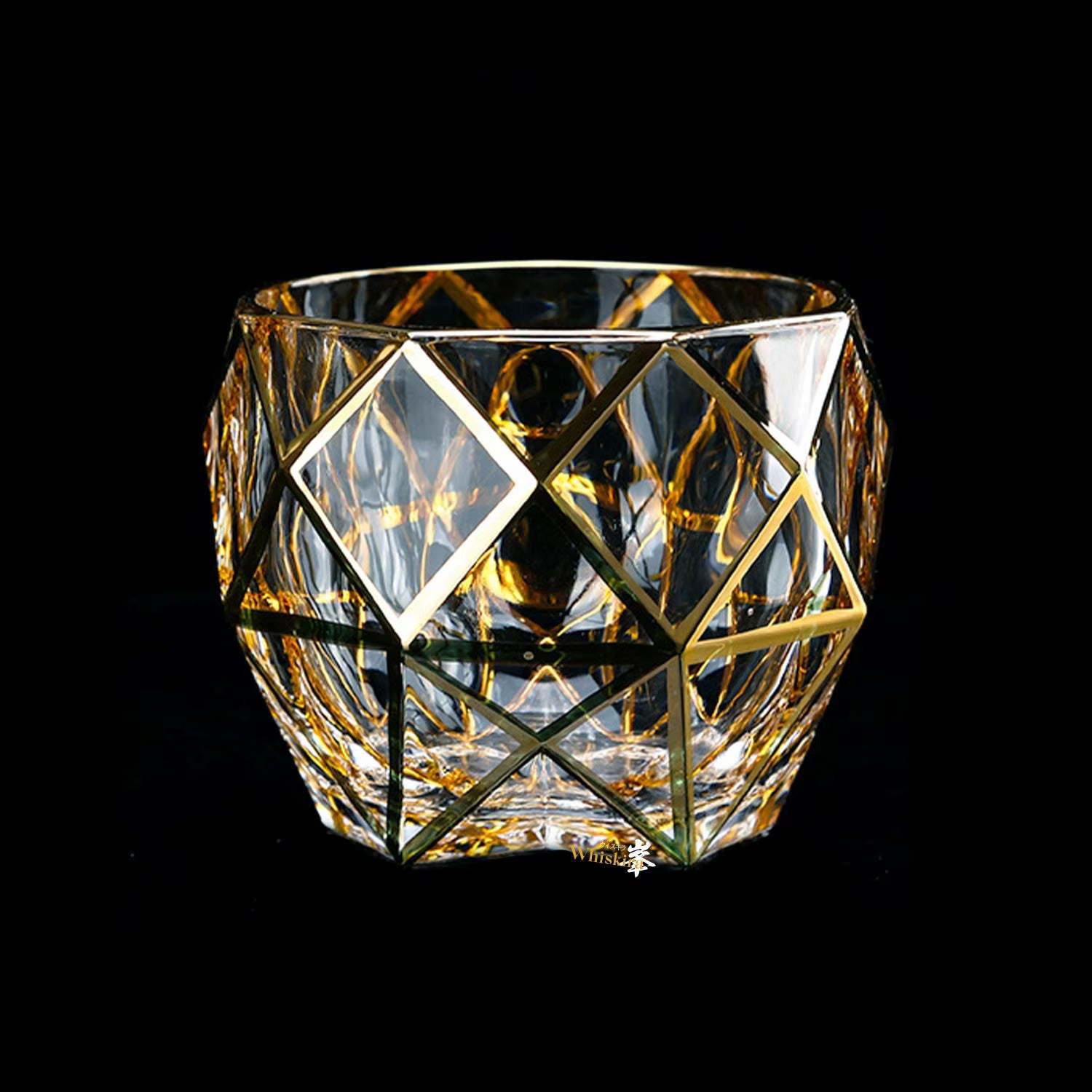 Ensemble de gobelets en verre à whisky, ligne dorée, verres à whisky, ustensiles de bar en cristal p