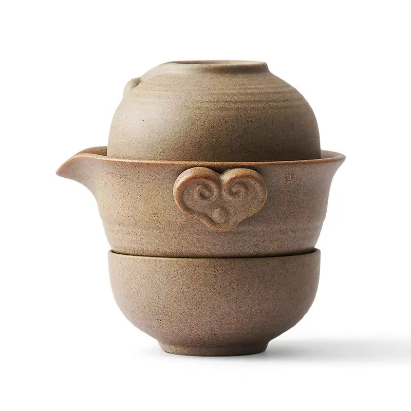 Service à thé chinois Kung Fu, 1 théière 2 tasses à café de voyage, service Gaiwan en céramique et p