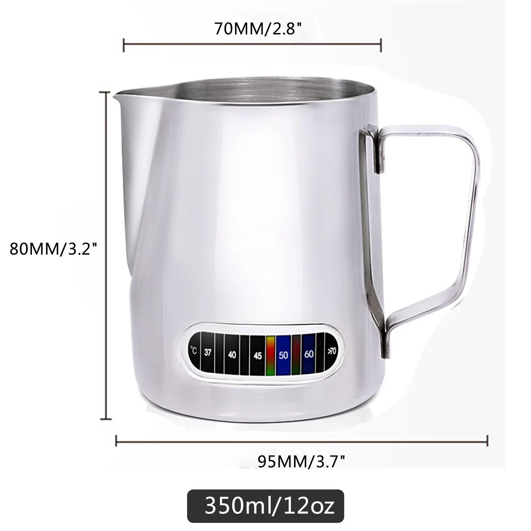 350/600ml Latte Pull Cup avec autocollant de température en acier inoxydable avec la tasse de mousse
