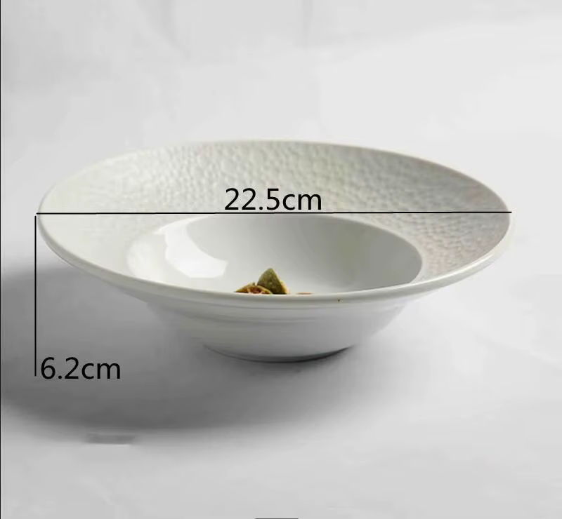 Assiette ronde en céramique unie pour la maison, la salade, le dessert, vaisselle de restaurant, déc