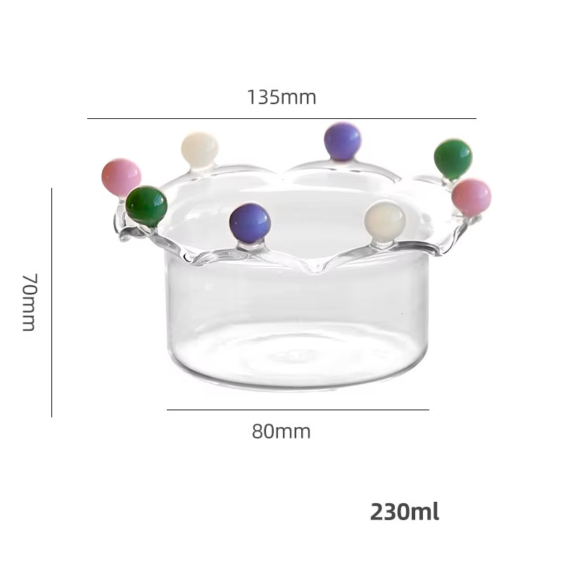Ins-Filles en verre à haute teneur en borosilicate, bol en verre créatif, couronne dégradée, haute t