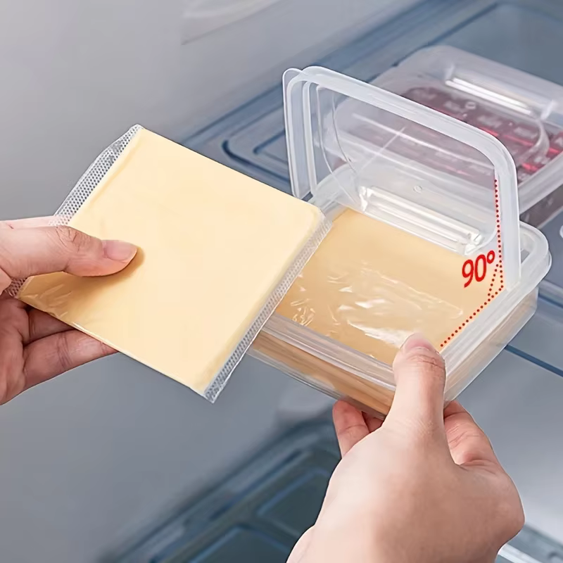 Récipient de fromage en tranches pour réfrigérateur, bloc de beurre en plastique transparent, boîte 