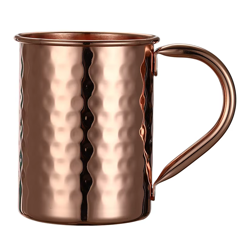 Mug Moscow Mule en cuivre pur 400 ml (13,3 oz) – Tasses à bière, café et lait en cuivre durable – Va