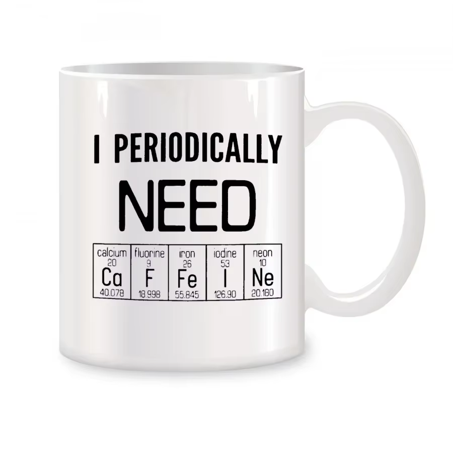 Tasses à café fantaisie en céramique, j'ai besoin périodiquement de caféine, thé blanc standard, pro