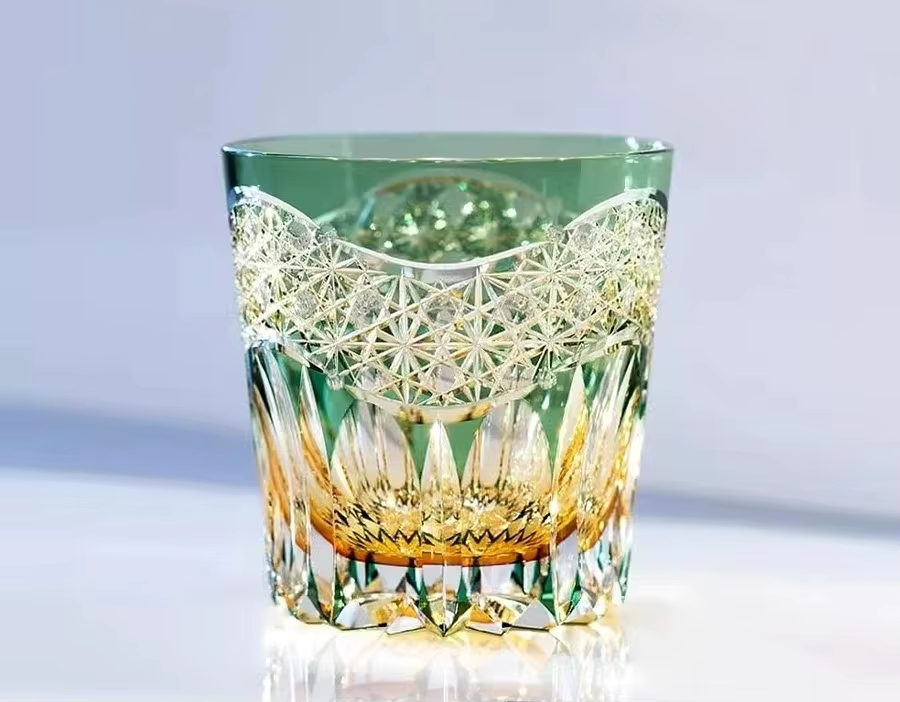 Japon Royal exclusif gravure profonde cristal verre aube première lumière Edo Kiriko whisky tasse ha