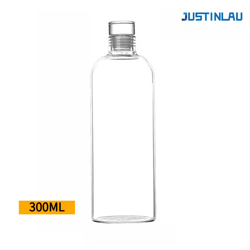 Bouteille en verre transparente de 300-1000 ml en verre borosilicate, tasse à eau portable pour le b