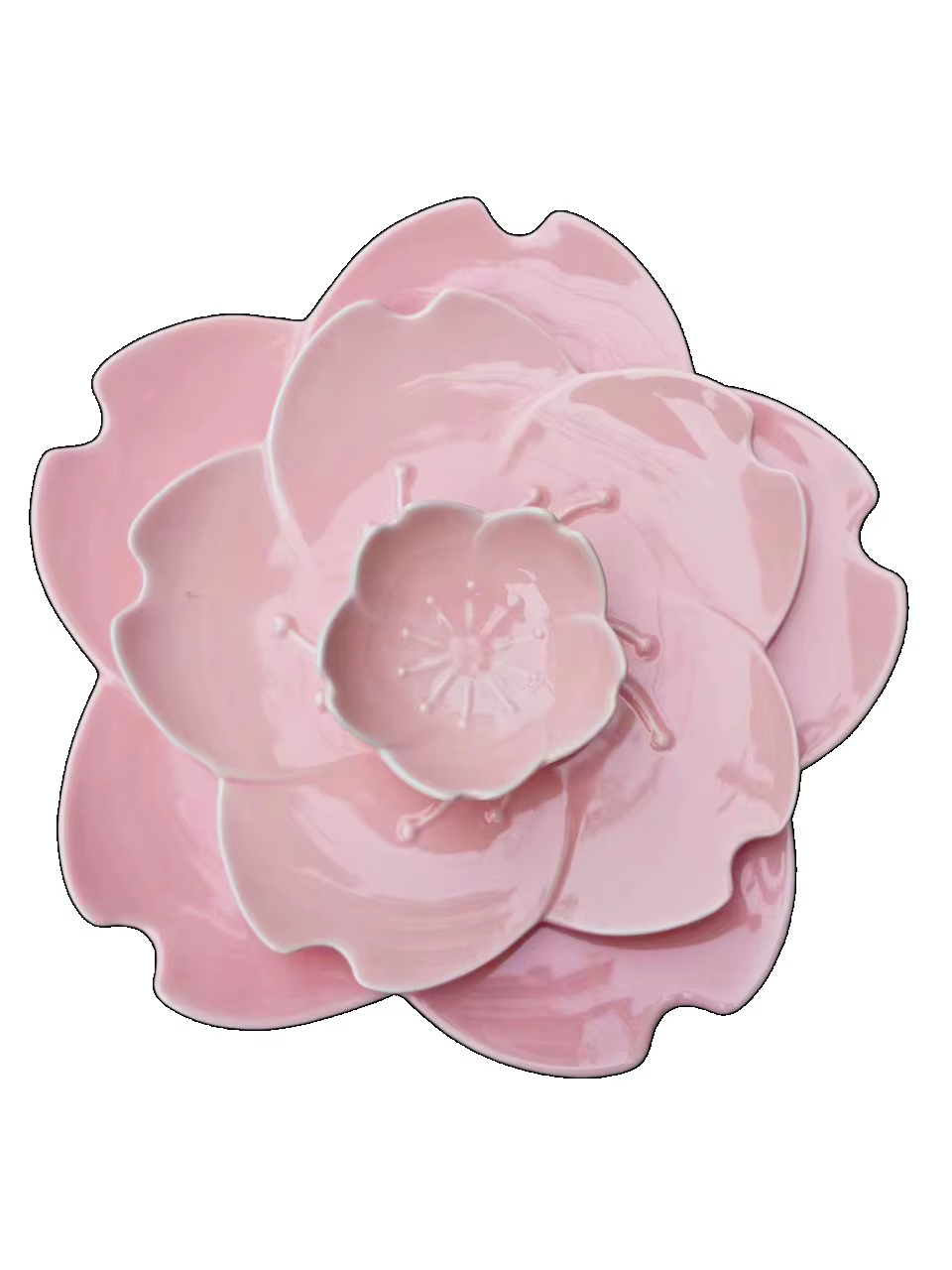 GIEMZA-Service de vaisselle en porcelaine, assiettes quePlates en céramique, Fleur rose, pio floral 