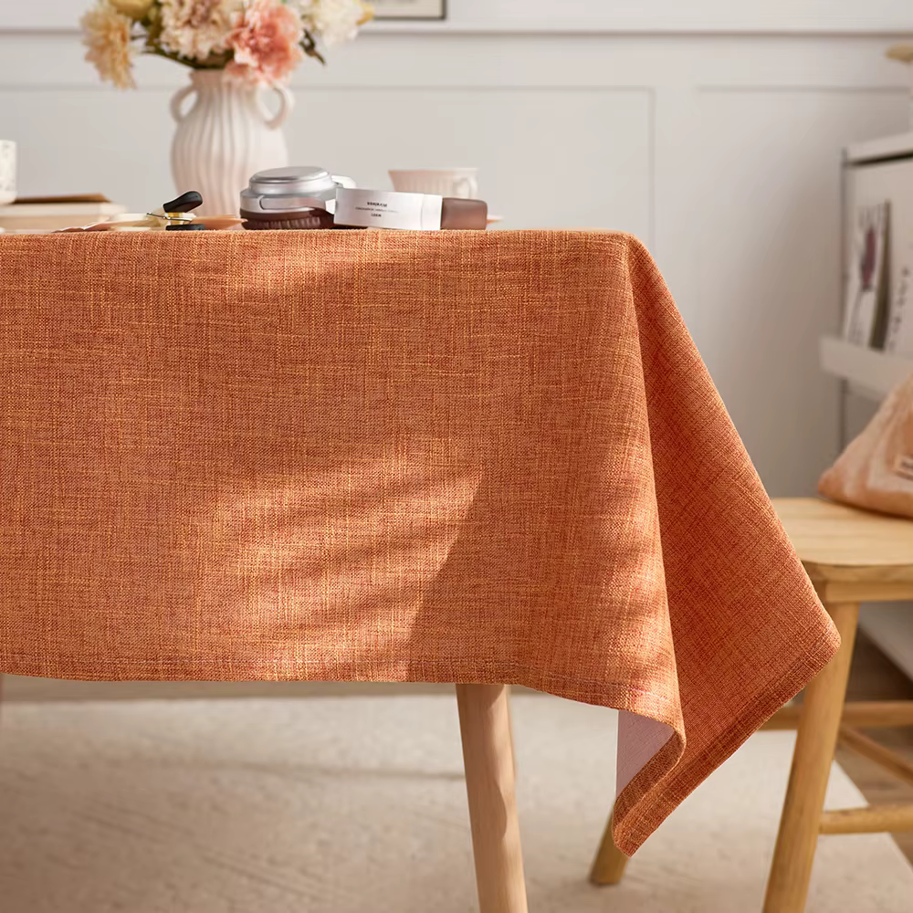 Nappe beige style minimaliste Ins, lavable, anti-taches, pour table à manger, nappe rectangulaire dé