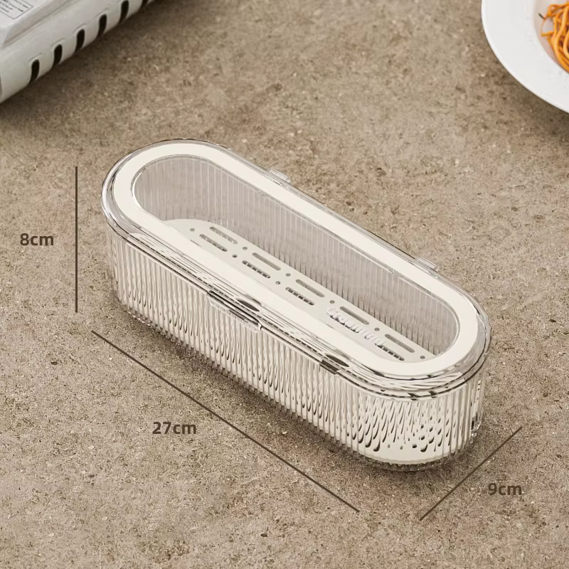 Boîte de rangement pour couverts avec couvercle, boîte à baguettes anti-poussière, boîte transparent