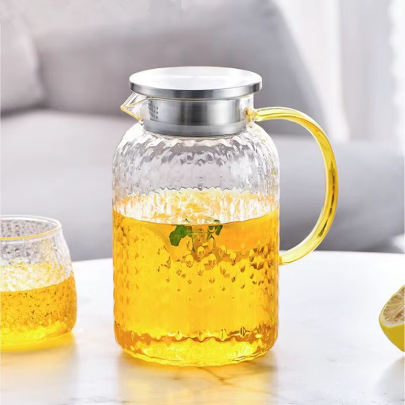 Pichet à jus en verre antidéflagrant, résistant à la chaleur, tasse d'eau, bouilloire froide, récipi