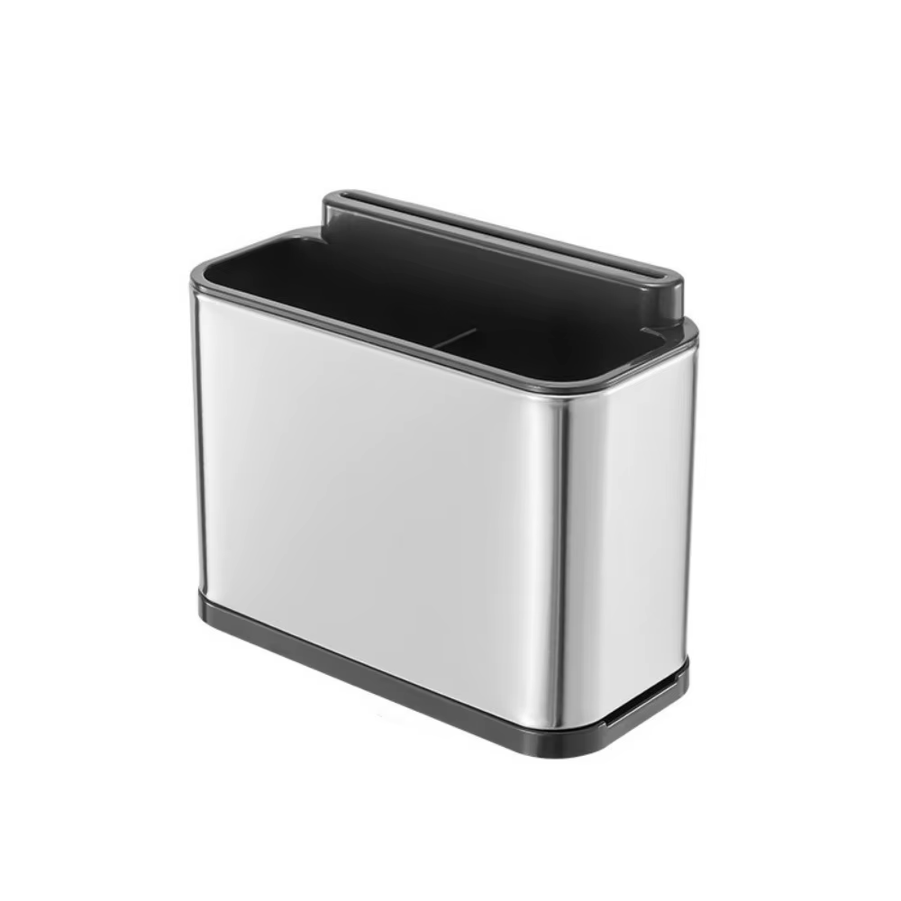 Boîte de rangement pour couverts en acier inoxydable, grande capacité, rectangulaire, égouttoir à ba
