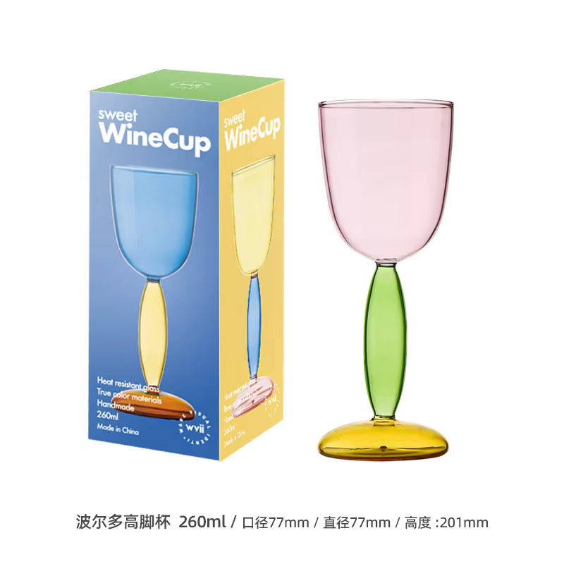 Verres colorés à haute teneur en Borosilicate faits à la main, gobelet créatif, Champagne, couleur c