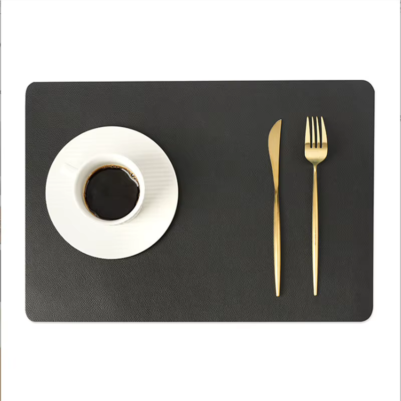 Napperon rectangulaire en cuir PU de couleur unie, 30x45cm, tapis de Table à manger, antidérapant, r