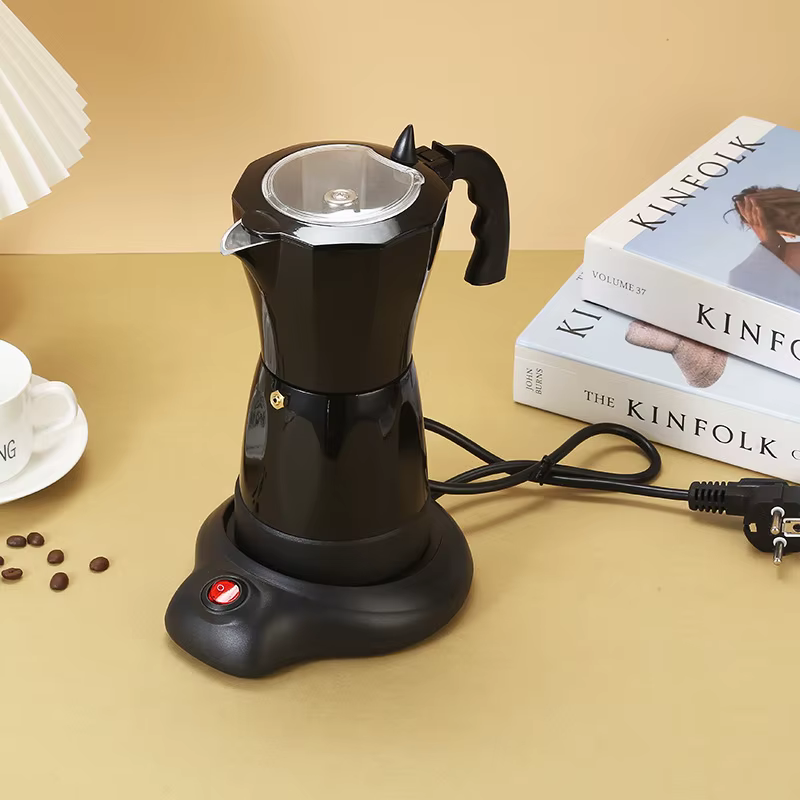 Cafetière électrique portable en aluminium de 300 ml/6 tasses, cafetière italienne rapide, percolate
