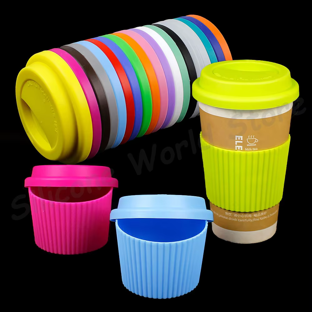 Silicone World 2 pièces/ensemble couvercle de tasse à café en Silicone isolation thermique manchon d